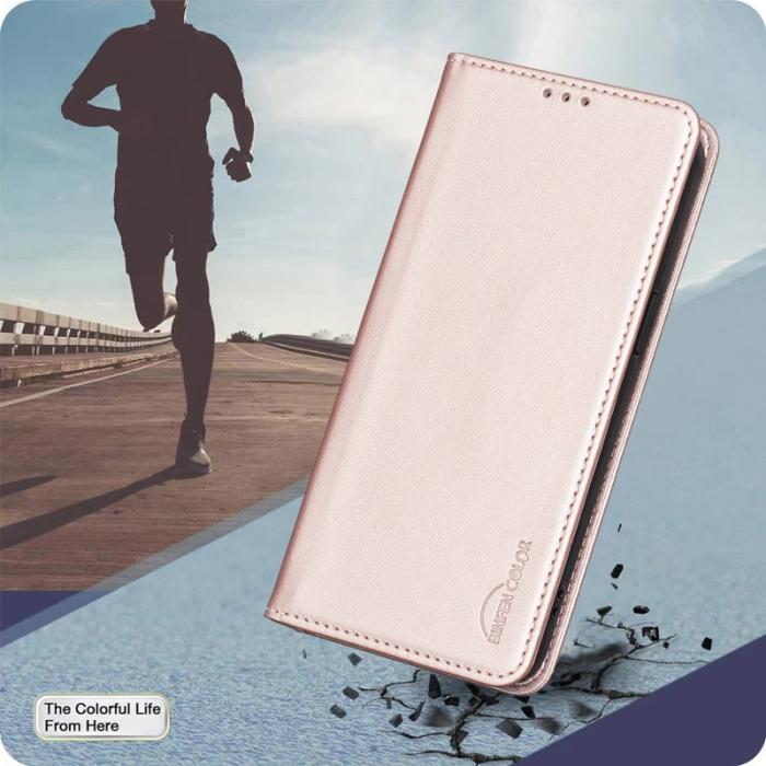 BINFEN COLOR - BINFEN Samsung Galaxy A37 Fodral KonstLäder - Roséguld