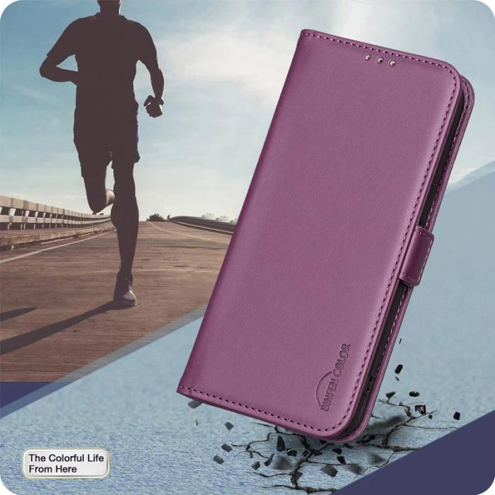 BINFEN COLOR - BINFEN Samsung Galaxy A37 Plånboksfodral Konstläder Flip - Mörklila
