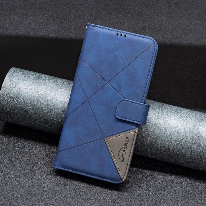 BINFEN COLOR - BINFEN Samsung Galaxy A55 5G Plånboksfodral Konstläder Geometri - Blå