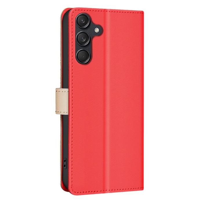 BINFEN COLOR - BINFEN Samsung Galaxy A55 5G Plånboksfodral Splicing Konstläder - Röd