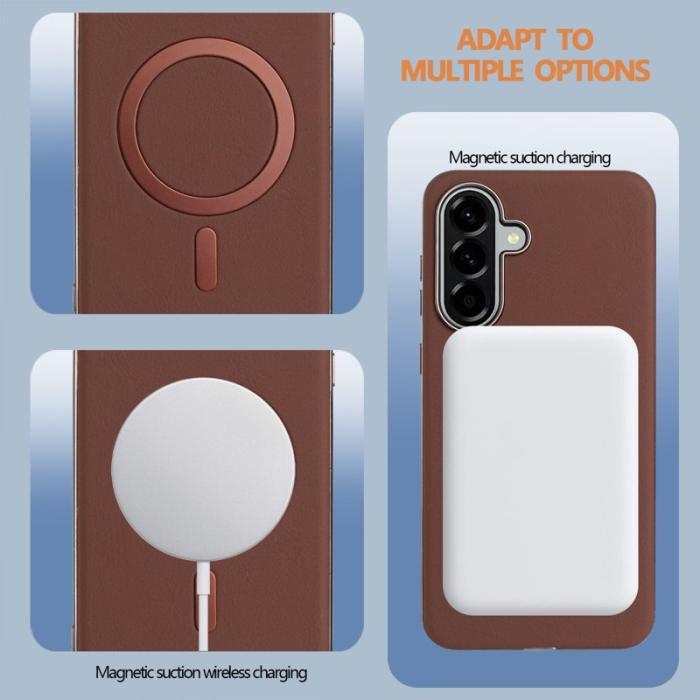 BINFEN COLOR - BINFEN Samsung Galaxy A55 5G Skal Magnetiskt PU + TPU - Brun