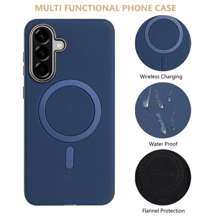 BINFEN COLOR - BINFEN Samsung Galaxy A55 5G Skal Magnetiskt PU + TPU - Mörkblå