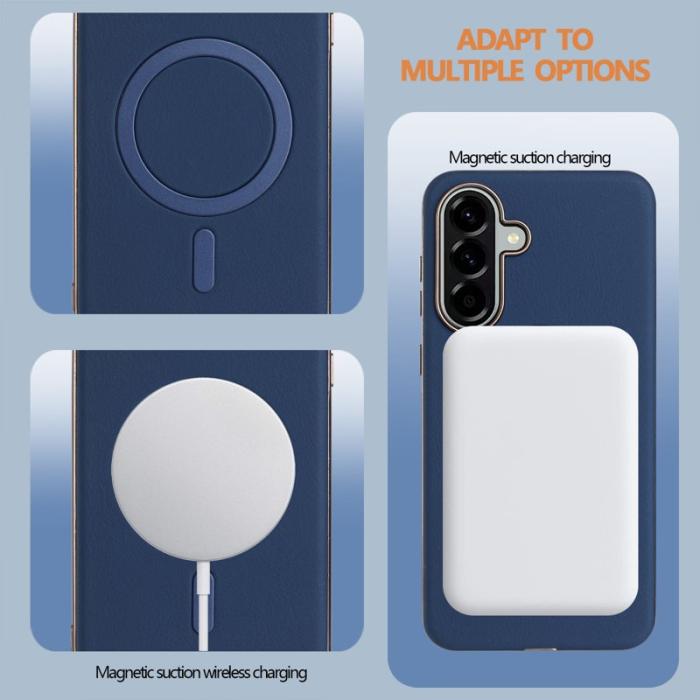 BINFEN COLOR - BINFEN Samsung Galaxy A55 5G Skal Magnetiskt PU + TPU - Mörkblå