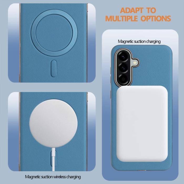 BINFEN COLOR - BINFEN Samsung Galaxy A55 5G Skal PU + TPU - Baby Blue