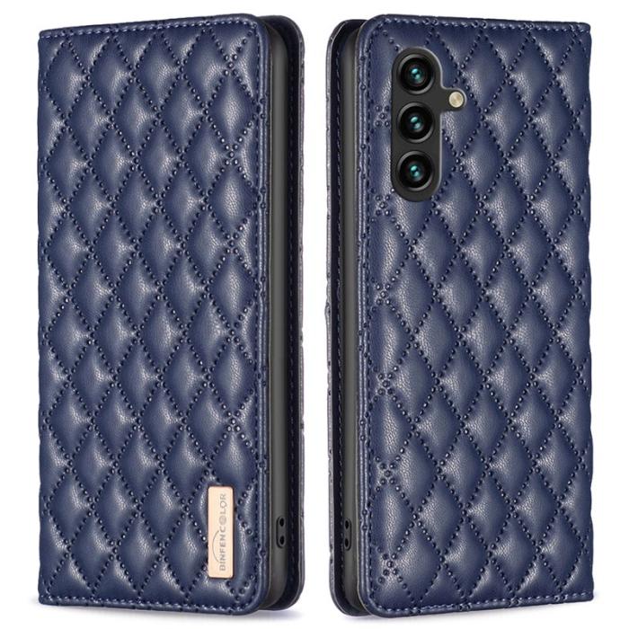 BINFEN COLOR - BINFEN Samsung Galaxy A55 5G Skal Stötabsorberande Äkta Läder - Blå