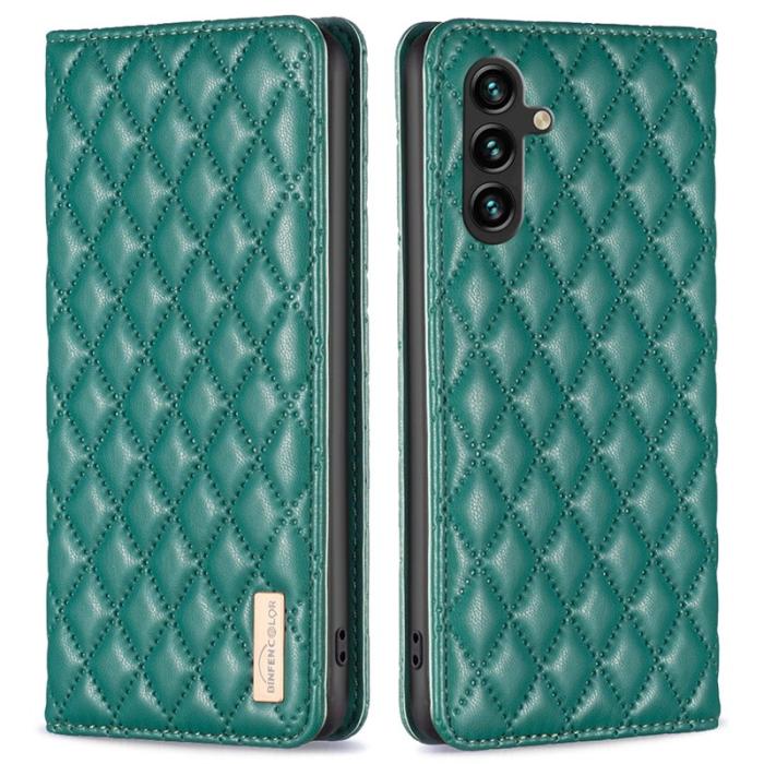 BINFEN COLOR - BINFEN Samsung Galaxy A55 5G Skal Stöttåligt Äkta Läder - Grön