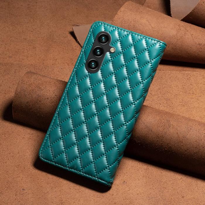 BINFEN COLOR - BINFEN Samsung Galaxy A55 5G Skal Stöttåligt Äkta Läder - Grön