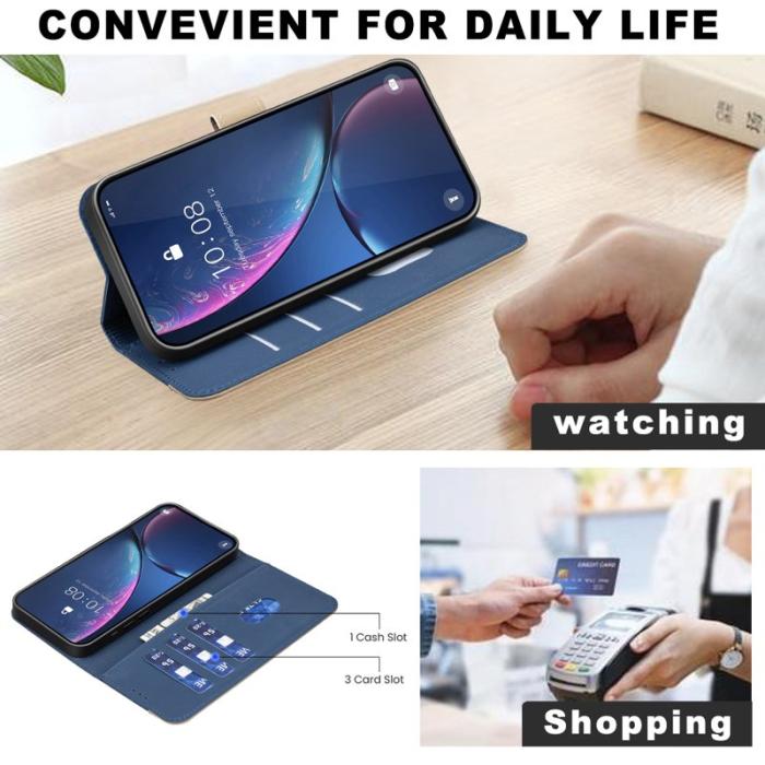 BINFEN COLOR - BINFEN Samsung Galaxy A57 Plånboksfodral Konstläder RFID Skydd - Blå