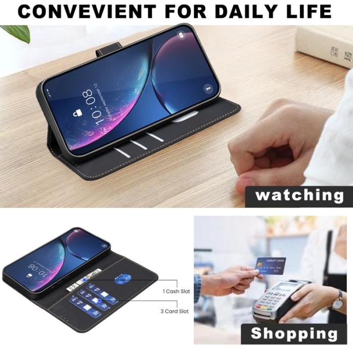 BINFEN COLOR - BINFEN Samsung Galaxy A57 Plånboksfodral Konstläder RFID Skydd - Svart