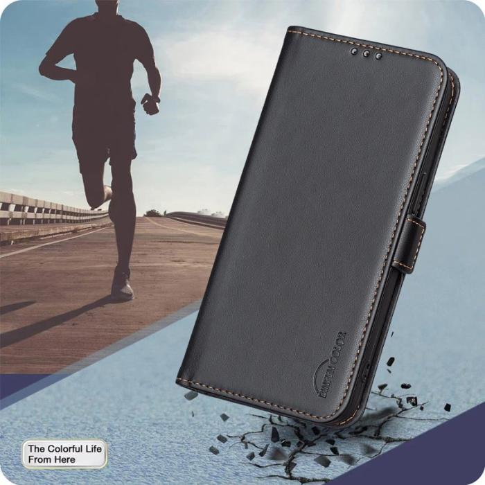 BINFEN COLOR - BINFEN Samsung Galaxy A57 Plånboksfodral Konstläder Flip Folio - Svart