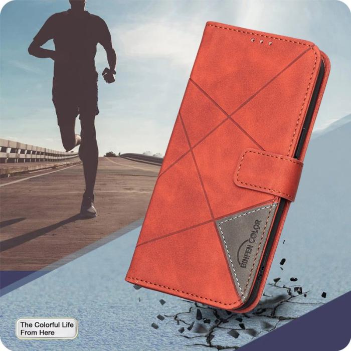 YIKATU - BINFEN Samsung Galaxy S26 Pro Fodral Konstläder Geometri - Brun