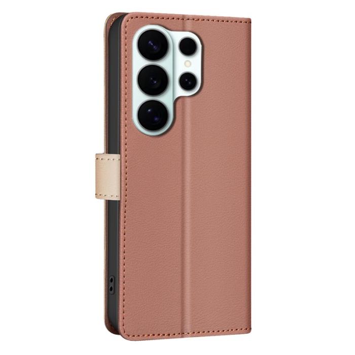 BINFEN COLOR - BINFEN Samsung Galaxy S26 Ultra Fodral Äkta Läder RFID Skydd - Brun
