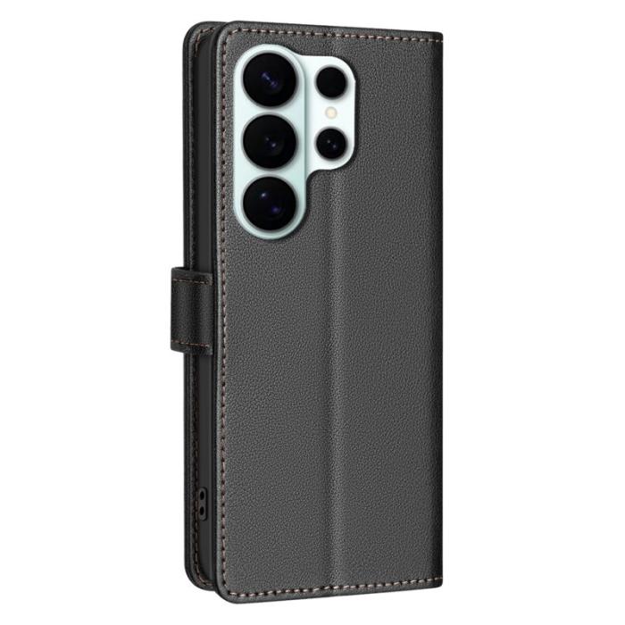 BINFEN COLOR - BINFEN Samsung Galaxy S26 Ultra Fodral Äkta Läder RFID Skydd - Svart