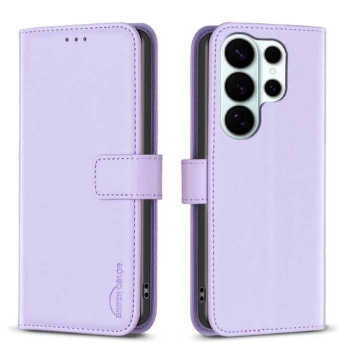 BINFEN COLOR - BINFEN Samsung Galaxy S26 Ultra Fodral Folio Flip Konstläder - Lila