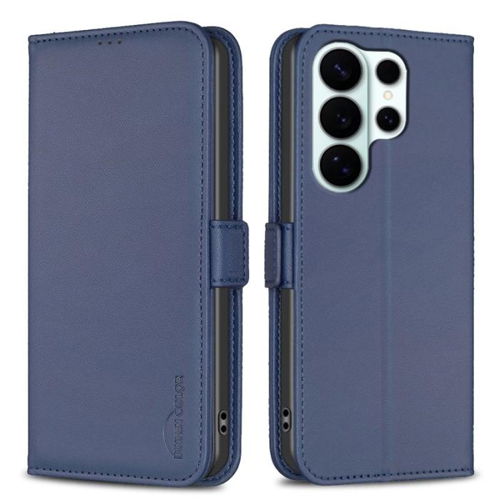 BINFEN COLOR - BINFEN Samsung Galaxy S26 Ultra Fodral PU Läder Flip Folio - Blå