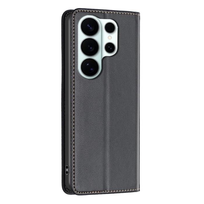 BINFEN COLOR - BINFEN Samsung Galaxy S26 Ultra Skal Äkta Läder Ställfodral - Svart