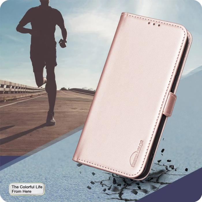 BINFEN COLOR - BINFEN Samsung Galaxy S26 Pro Fodral PU Läder Flip Folio - Rosa