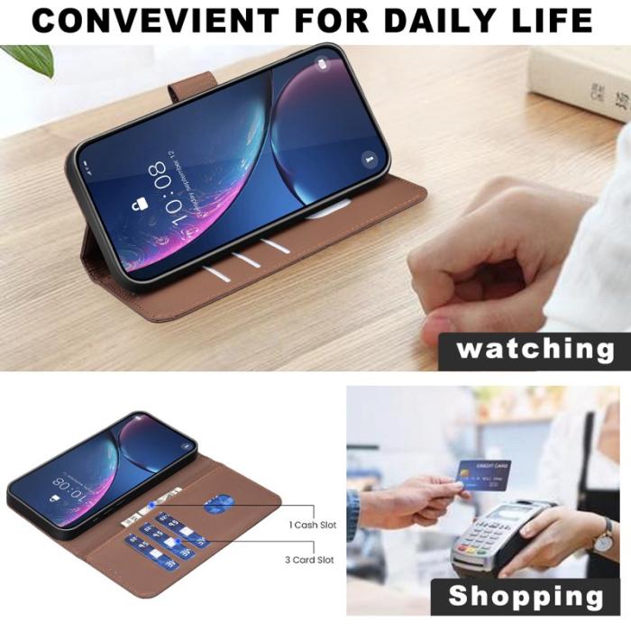 BINFEN COLOR - BINFEN Samsung Galaxy S26 Ultra Fodral Äkta Läder RFID Skydd - Brun