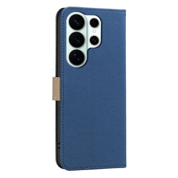 BINFEN COLOR - BINFEN Samsung Galaxy S26 Ultra Fodral Äkta Läder RFID Skydd - Mörkblå