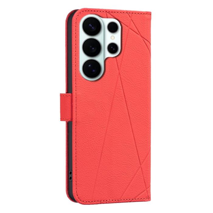 BINFEN COLOR - BINFEN Samsung Galaxy S26 Ultra Fodral Äkta Läder RFID Skydd - Röd