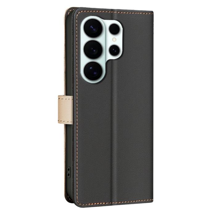 BINFEN COLOR - BINFEN Samsung Galaxy S26 Ultra Fodral Äkta Läder RFID Skydd - Svart