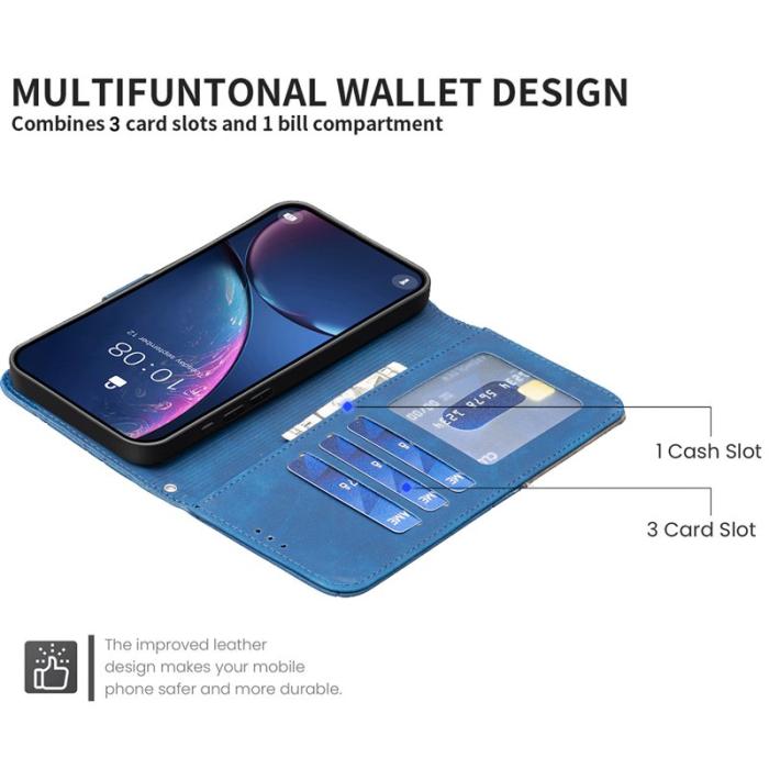 BINFEN COLOR - BINFEN Samsung Galaxy S26 Ultra Fodral Konstläder Geometry - Blå