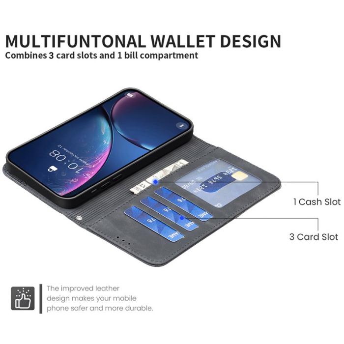 BINFEN COLOR - BINFEN Samsung Galaxy S26 Ultra Fodral Konstläder Geometry - Svart