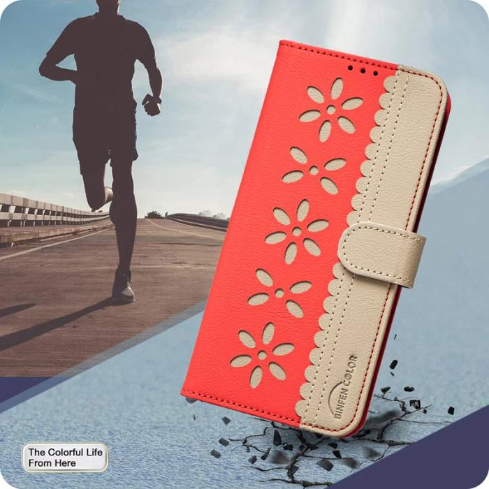 BINFEN COLOR - BINFEN Samsung Galaxy S26 Ultra Fodral RFID Skydd Äkta Läder - Röd