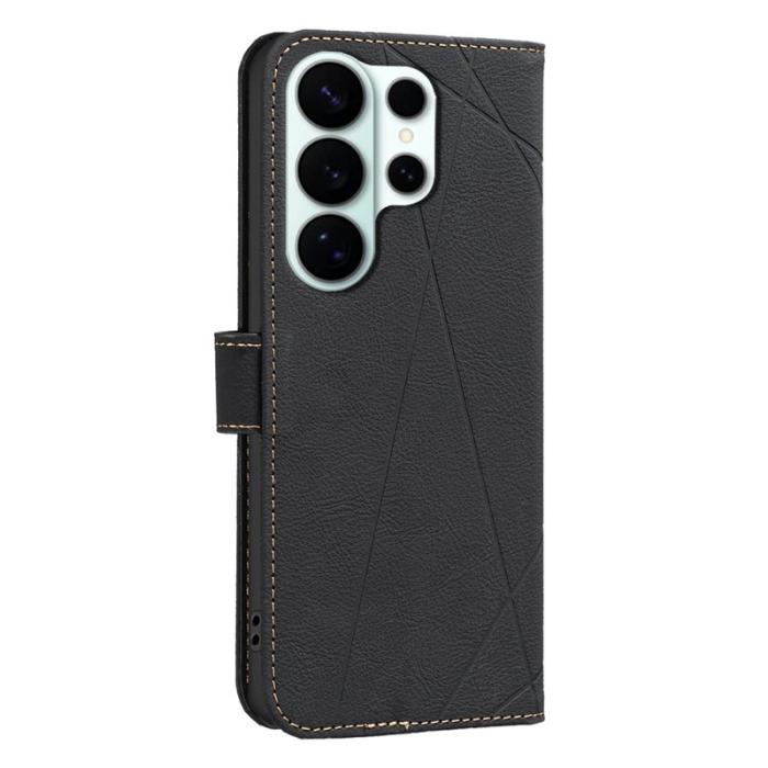 BINFEN COLOR - BINFEN Samsung Galaxy S26 Ultra Fodral RFID Skydd Äkta Läder - Svart