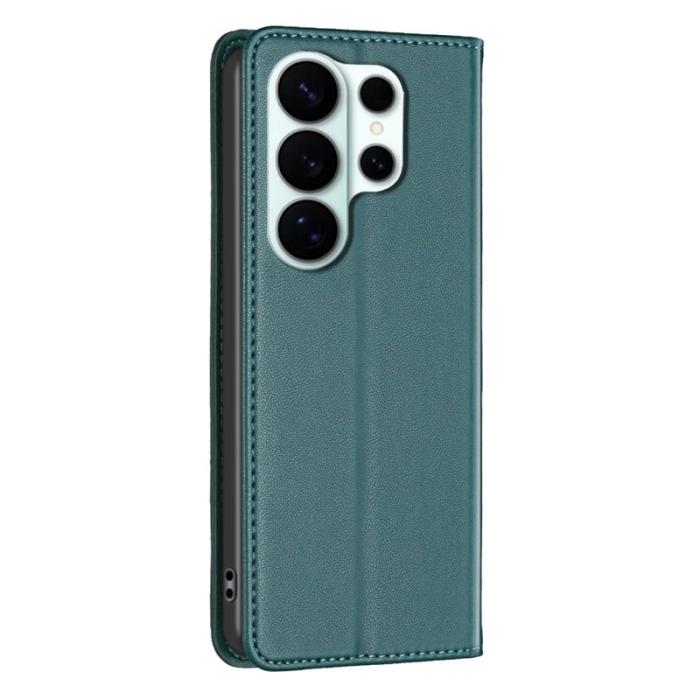 BINFEN COLOR - BINFEN Mobilskal till Samsung Galaxy S26 Ultra Äkta Läder Ställ- Grön