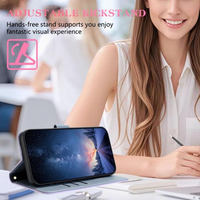 OEM - Bowknot Samsung Galaxy A55 5G Plånboksfodral Konstläder - Lila