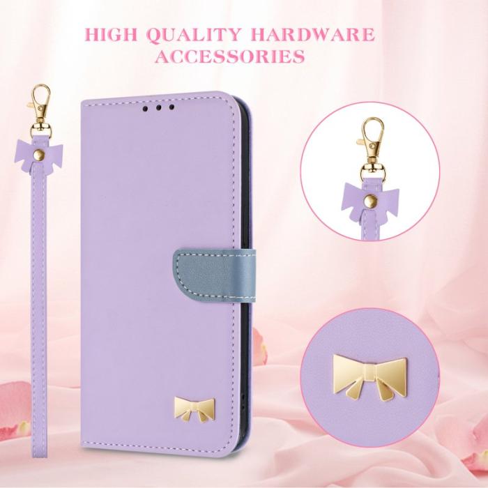 OEM - Bowknot Samsung Galaxy A55 5G Plånboksfodral Konstläder - Lila