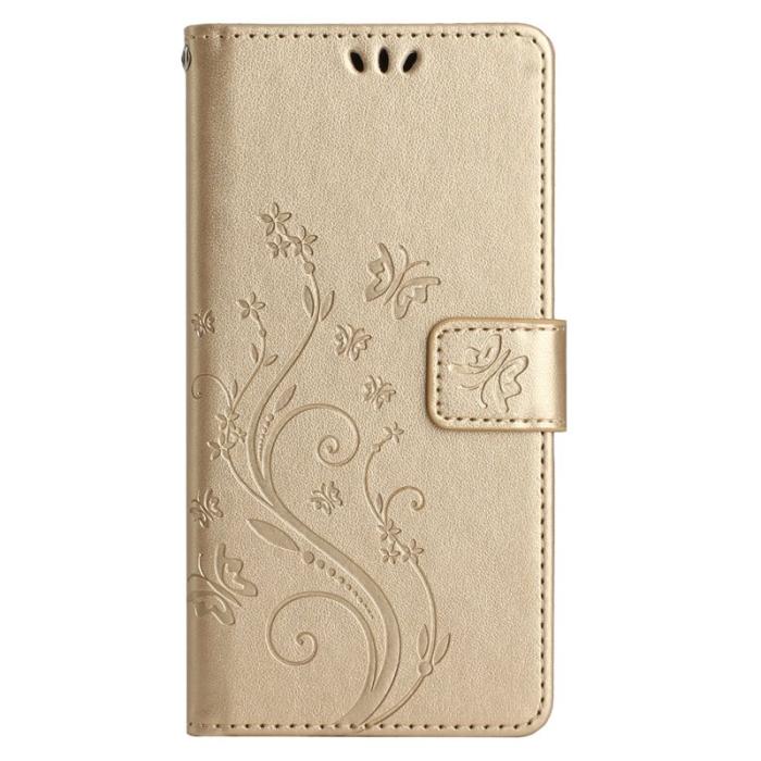 OEM - Butterfly Samsung Galaxy A55 5G Fodral KonstLäder - Guld