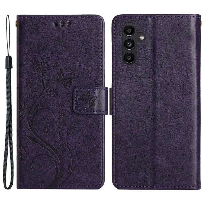 OEM - Butterfly Samsung Galaxy A55 5G Fodral KonstLäder - Lila