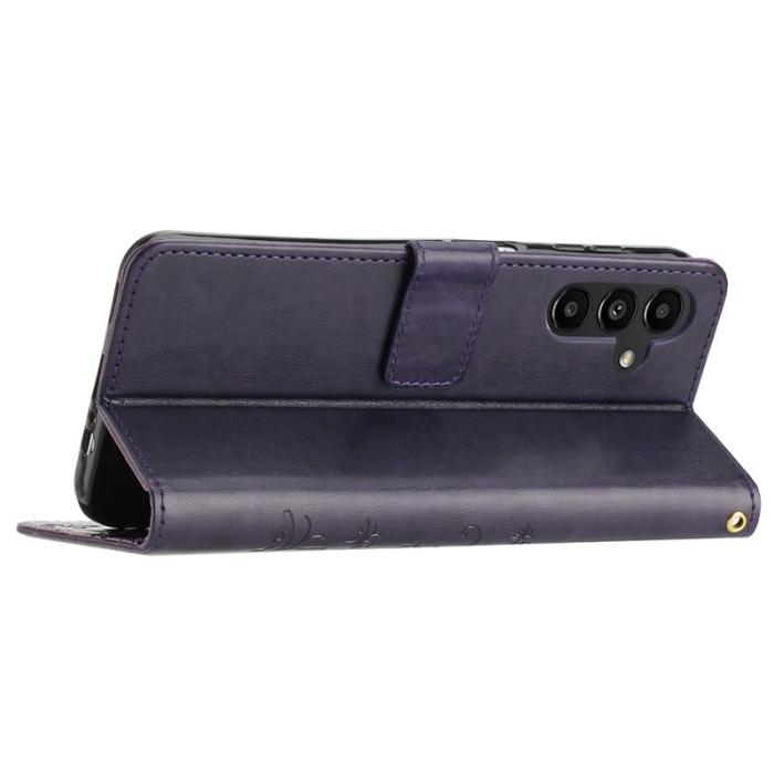 OEM - Butterfly Samsung Galaxy A55 5G Fodral KonstLäder - Lila