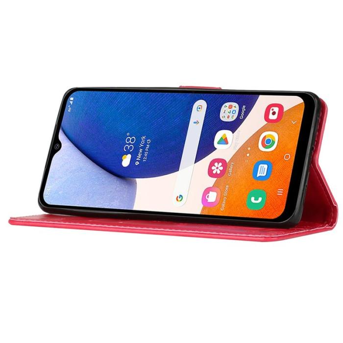 OEM - Butterfly Samsung Galaxy A55 5G Fodral KonstLäder - Röd
