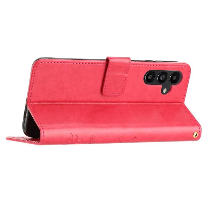 OEM - Butterfly Samsung Galaxy A55 5G Fodral KonstLäder - Röd