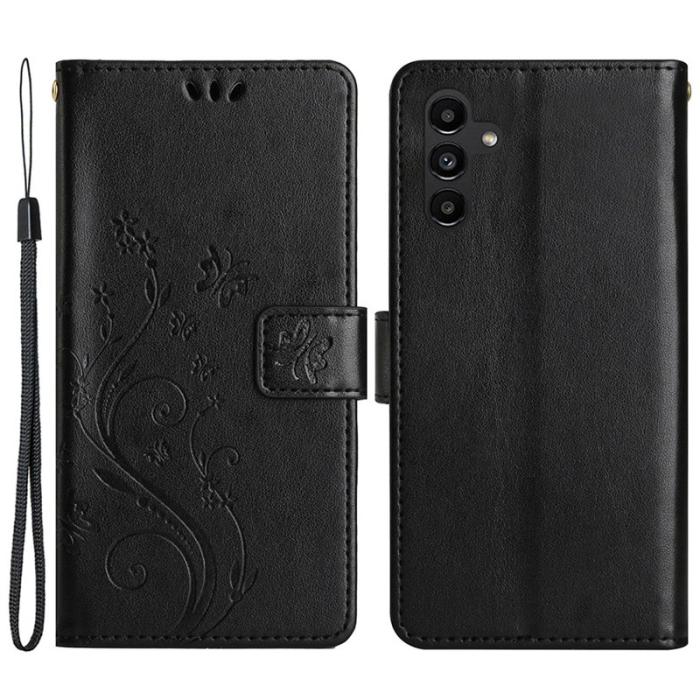 OEM - Butterfly Samsung Galaxy A55 5G Fodral KonstLäder - Svart