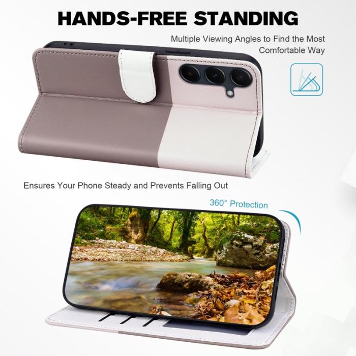 OEM - Cartoon Samsung Galaxy A55 5G Plånboksfodral Splicing Konstläder - Bean Rosa