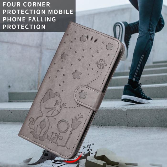 OEM - Cat Bee Samsung Galaxy S26 / S26 Pro Fodral Äkta Läder - Grå