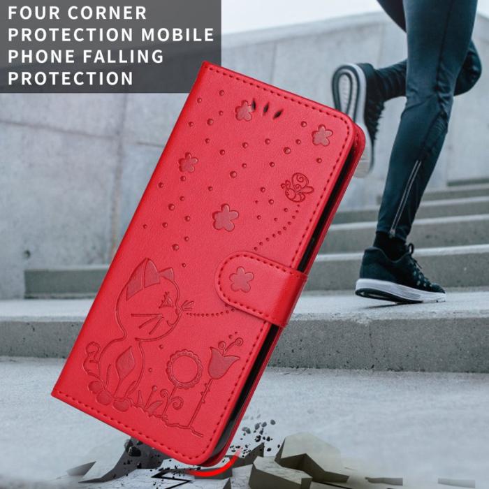 OEM - Cat Bee Samsung Galaxy S26 / S26 Pro Fodral Äkta Läder - Röd