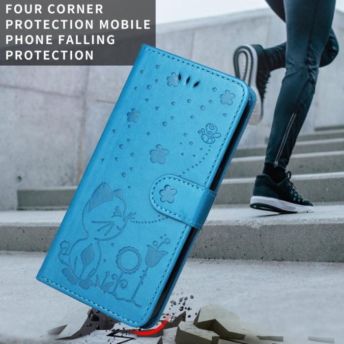 OEM - Cat Bee Samsung Galaxy S26 Ultra Fodral Äkta Läder - Blå