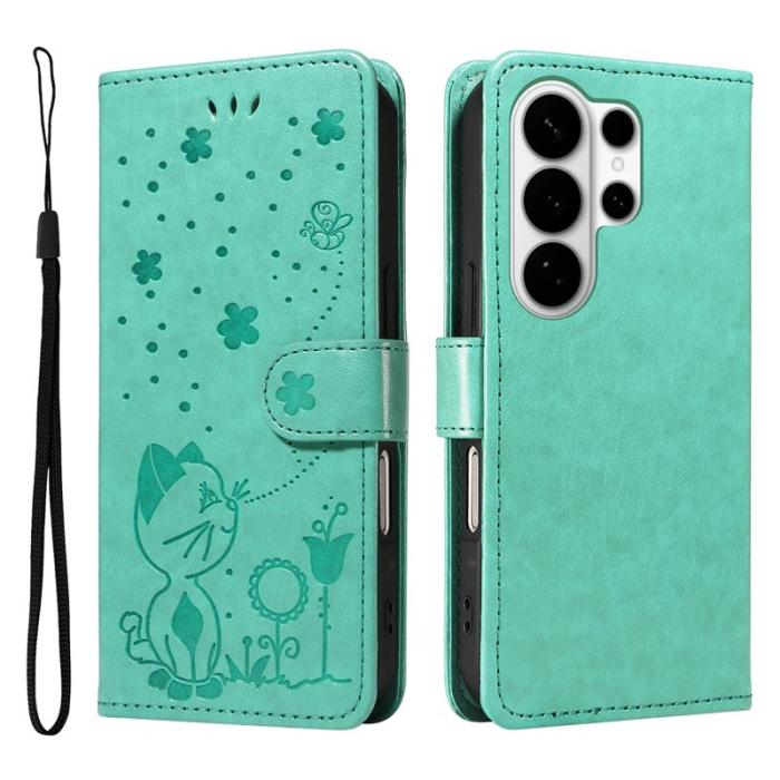 OEM - Cat Bee Samsung Galaxy S26 Ultra Fodral Äkta Läder - Grön