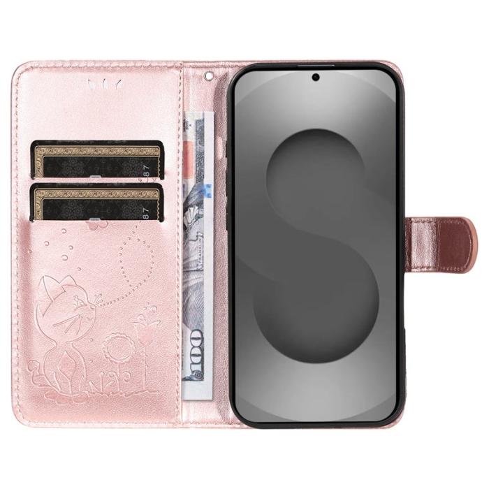 OEM - Cat Bee Samsung Galaxy S26 Ultra Fodral Äkta Läder - Roséguld