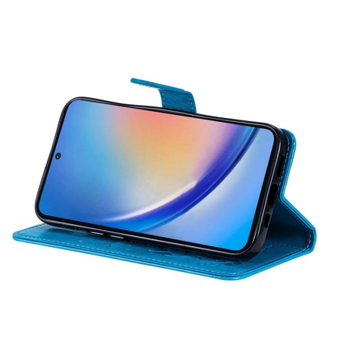 OEM - Cat Leather Plånboksfodral Med Mönster För Mobil Med Ställning - Svart