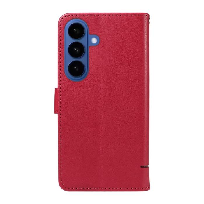 OEM - Cat Pattern Imprint Samsung Galaxy S26+ Mobilskal KonstLäder - Röd