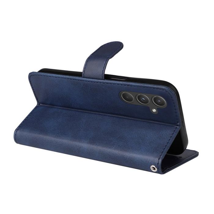 OEM - Classic Samsung Galaxy A55 5G Skal Äkta Läder - Blå