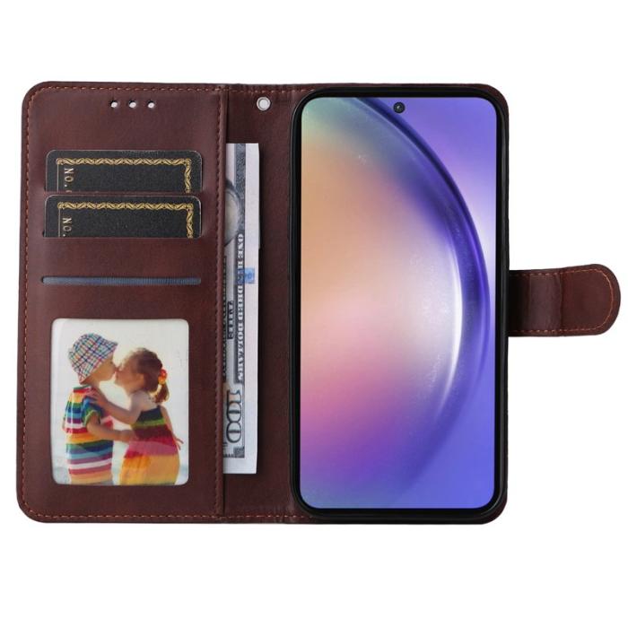 OEM - Classic Samsung Galaxy A55 5G Skal Äkta Läder - Brun
