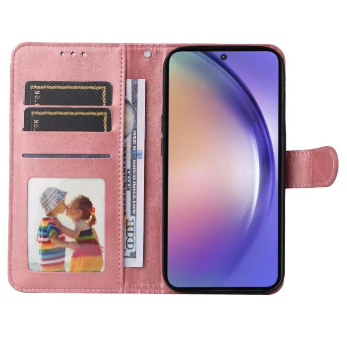 OEM - Classic Samsung Galaxy A55 5G Skal Äkta Läder - Rosa