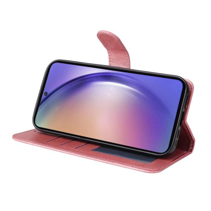 OEM - Classic Samsung Galaxy A55 5G Skal Äkta Läder - Rosa